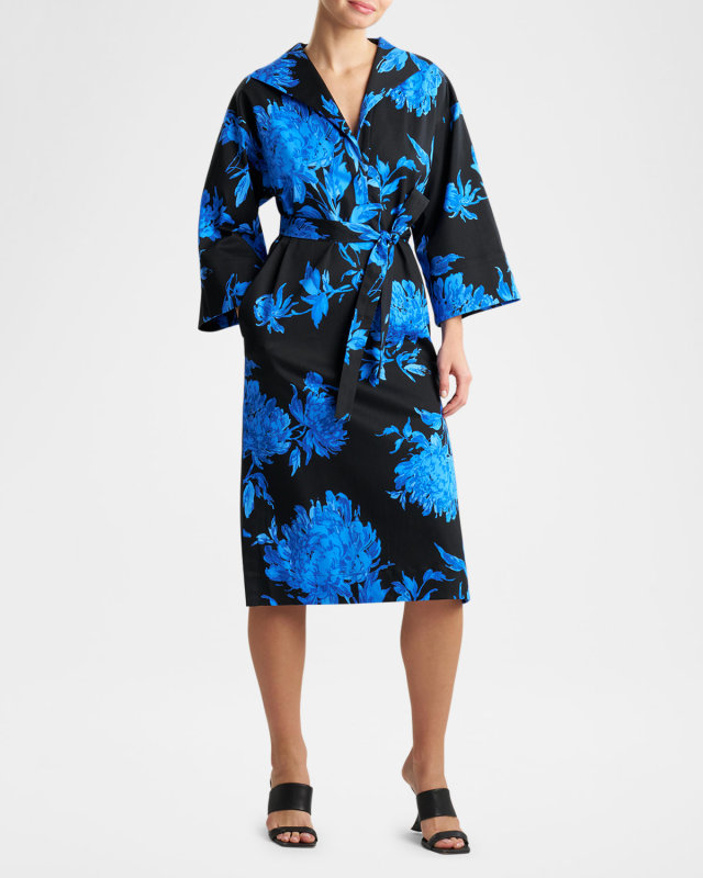 Miyako Floral-Print Cotton Chino Dress